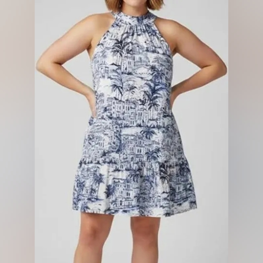Calypso St. Barth European Palm Tree Toile Dress